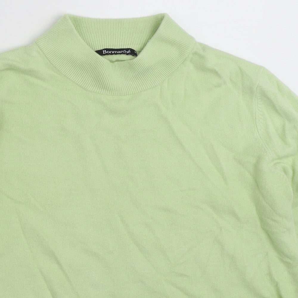 Bonmarché Womens Green High Neck  Acrylic Pullover Jumper Size M
