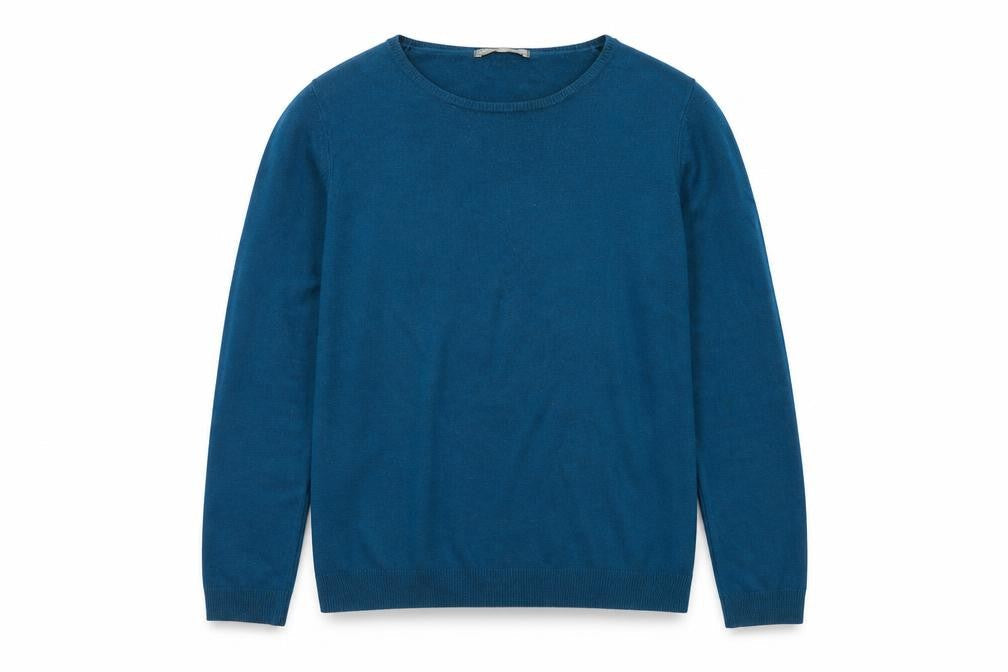 Marks & Spencer Womens Blue Crew Neck  Acrylic Pullover Jumper Size 12