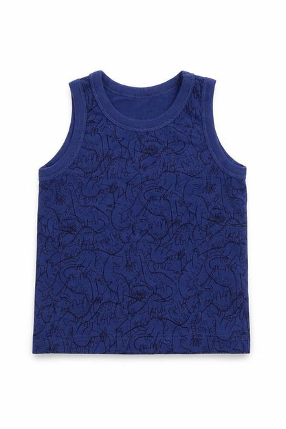 Tu Boys Blue  100% Cotton Vest Sweatshirt Size 3-4 Years  Pullover - Dinasours