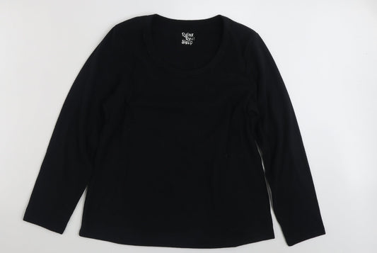 Marks and Spencer Womens Black  100% Polyester Pullover Sweatshirt Size 16  Pullover