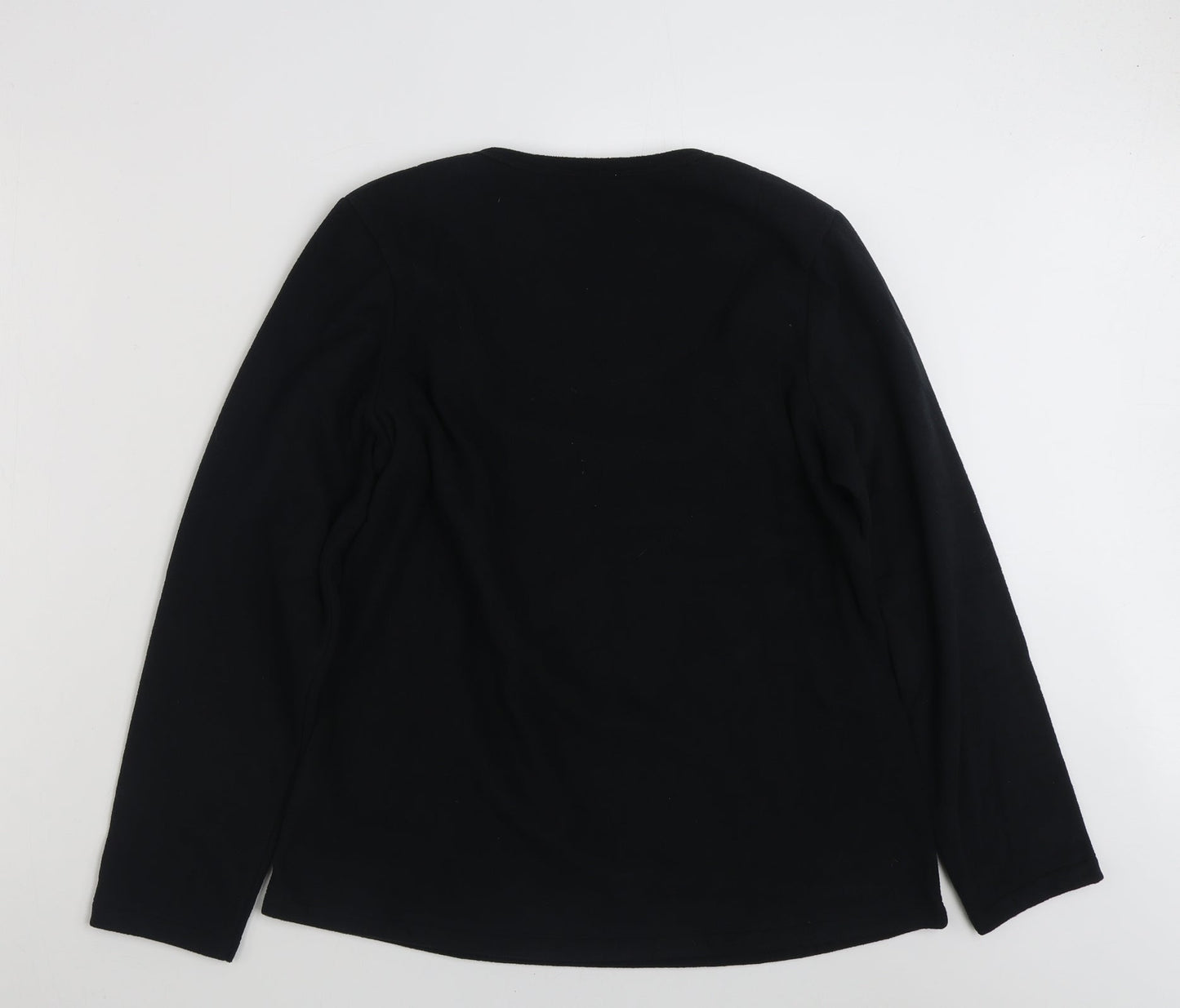 Marks and Spencer Womens Black  100% Polyester Pullover Sweatshirt Size 16  Pullover