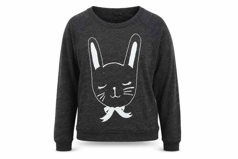 Topshop Womens Grey  Polyester Pullover Sweatshirt Size 8  Pullover - Cat