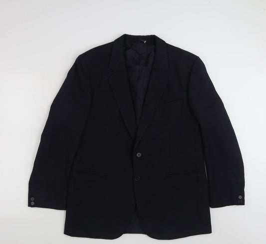 St Michael Mens Blue Striped Polyester Jacket Suit Jacket Size 42