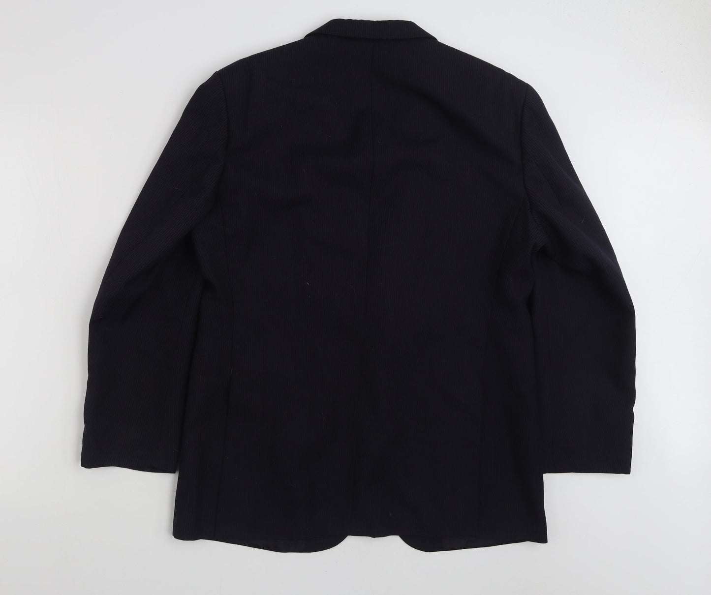 St Michael Mens Blue Striped Polyester Jacket Suit Jacket Size 42