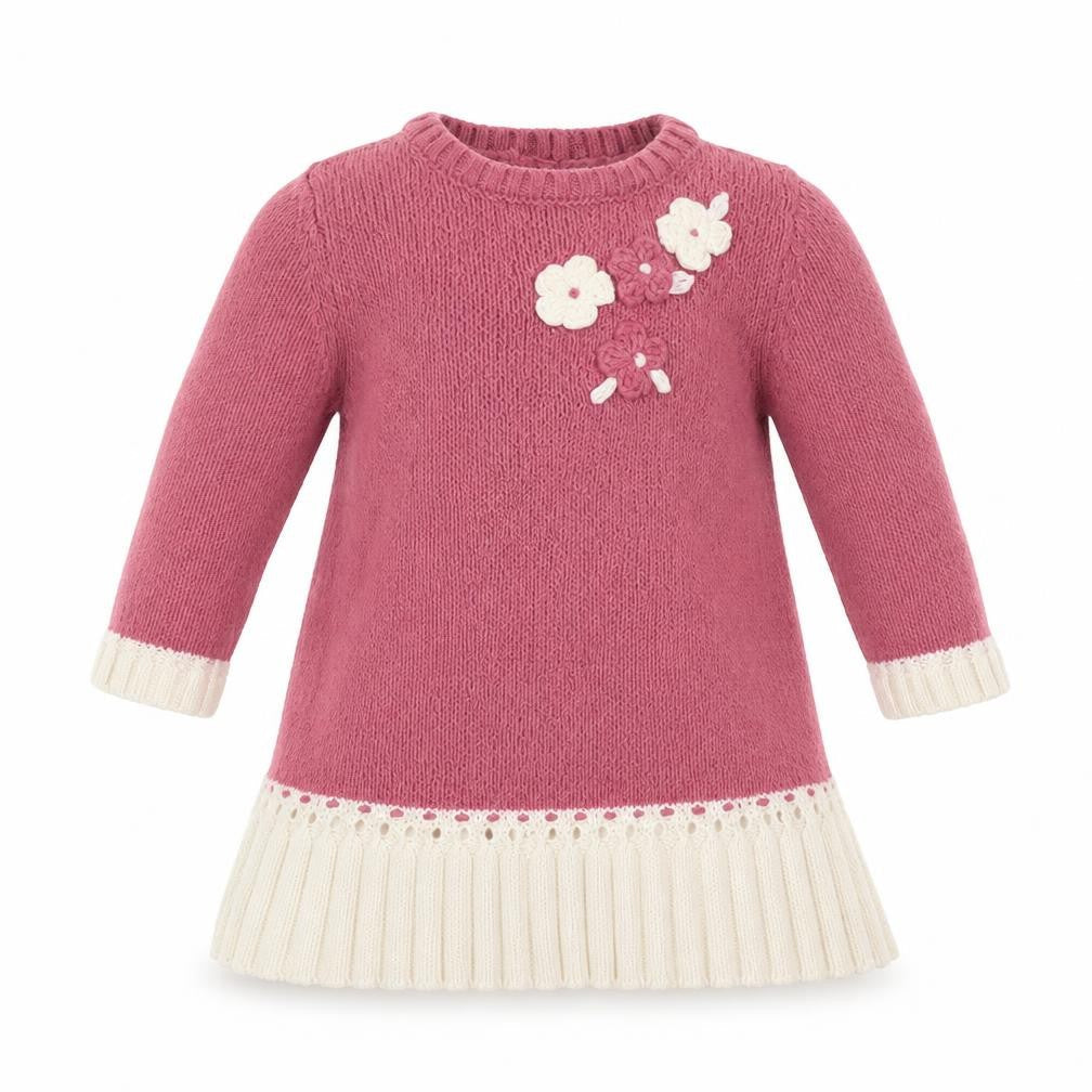 Max Studio Girls Pink  Cotton Jumper Dress  Size 3-6 Months  Crew Neck Button