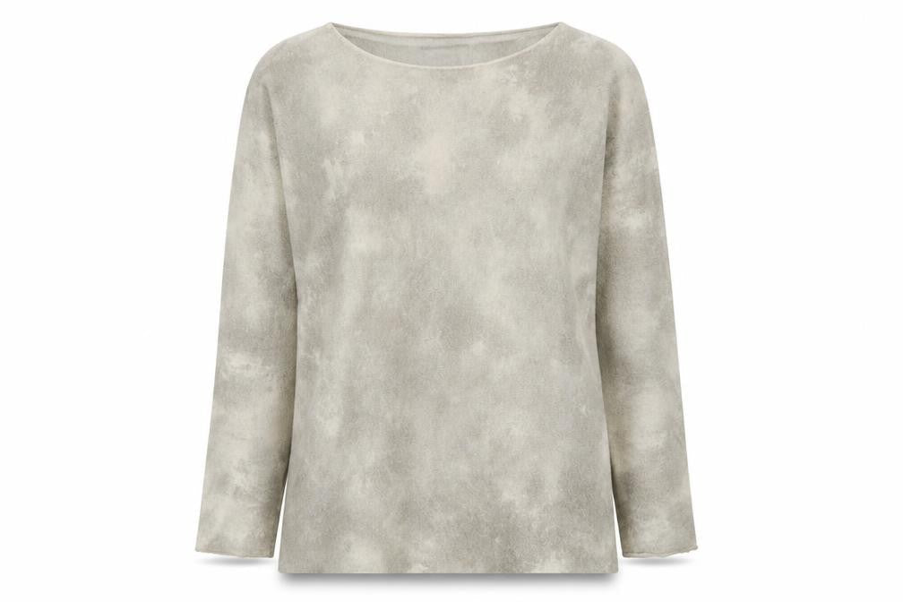 Bianco&Blue Womens Grey  Viscose Basic T-Shirt Size S Round Neck