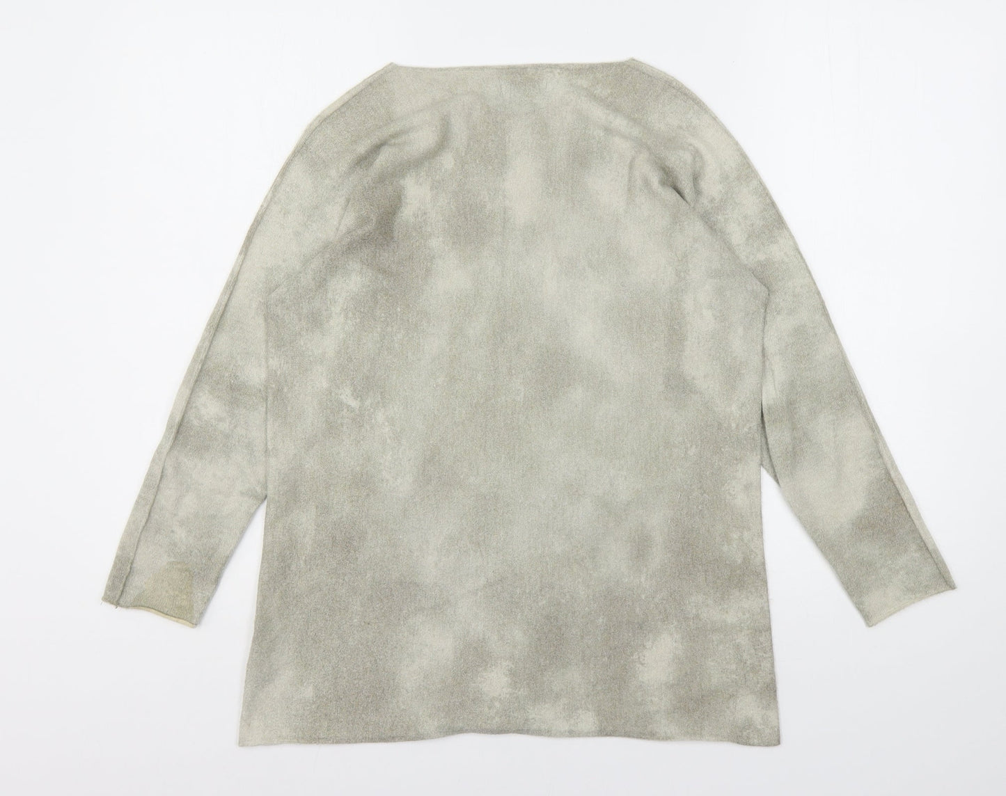 Bianco&Blue Womens Grey  Viscose Basic T-Shirt Size S Round Neck
