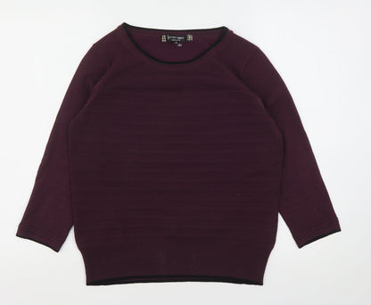 Principles Womens Purple Round Neck  Acrylic Pullover Jumper Size 14