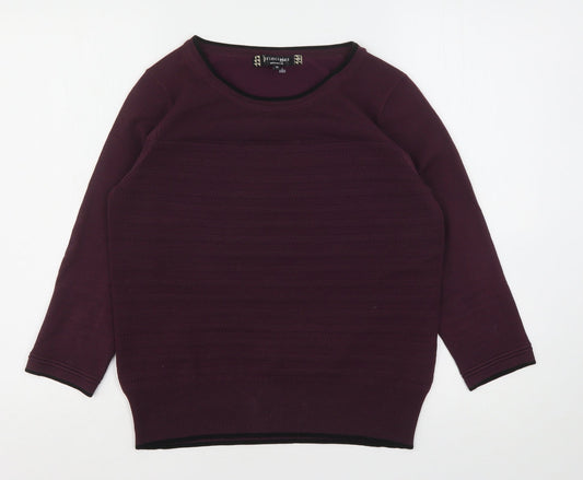 Principles  Womens Purple Round Neck  Acrylic Pullover Jumper Size 14