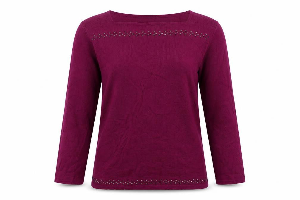 NEXT Womens Purple Square Neck  Cotton Pullover Jumper Size 8