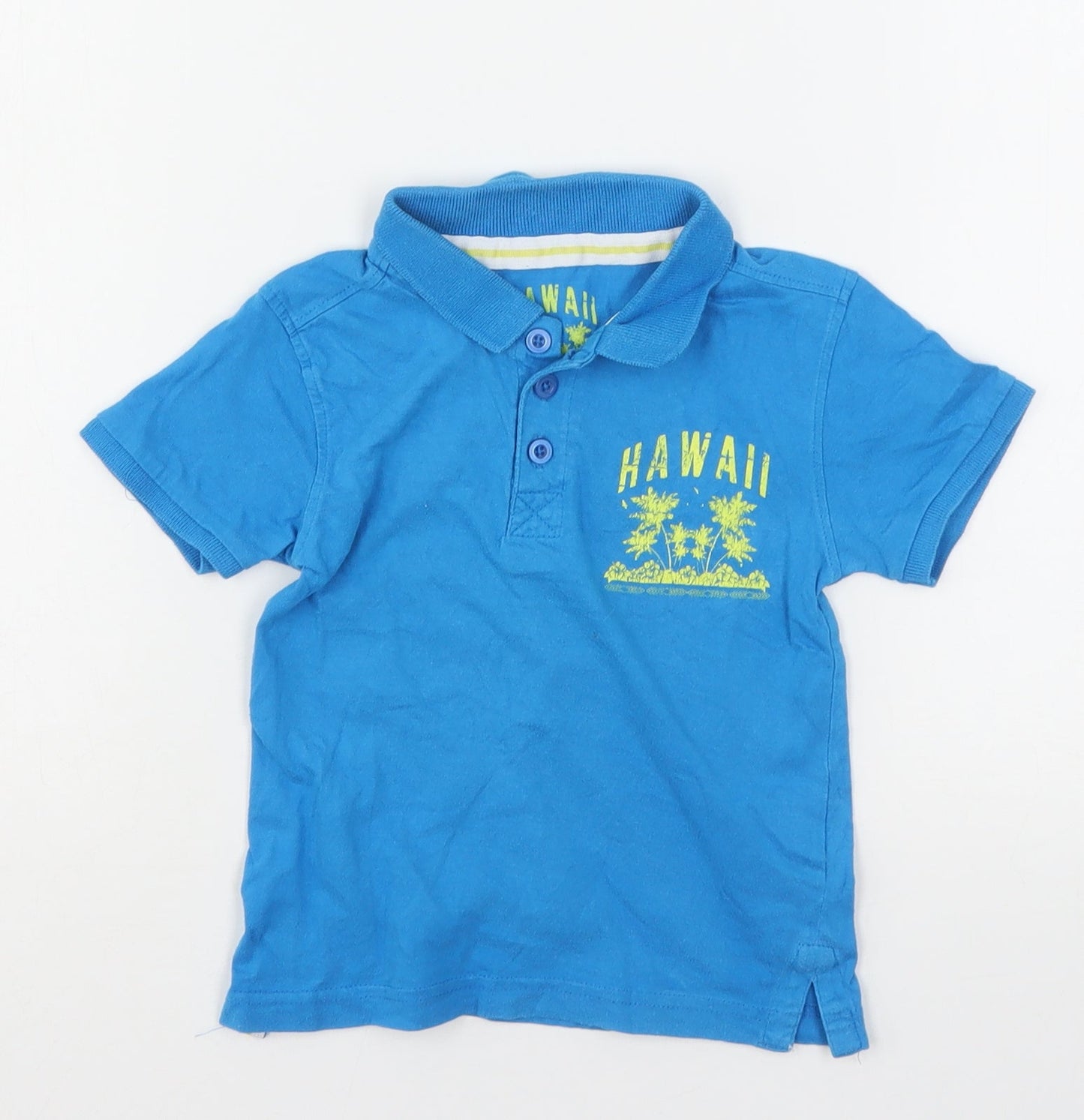 Rebel Boys Blue  Cotton Basic Polo Size 2-3 Years Collared  - Hawaii