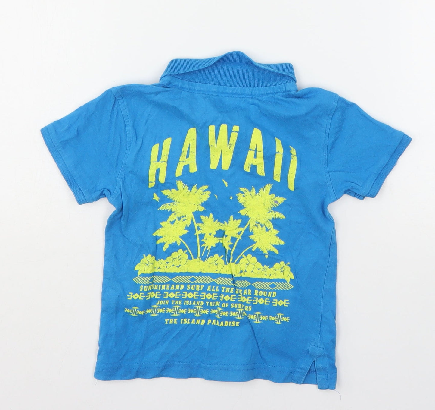 Rebel Boys Blue  Cotton Basic Polo Size 2-3 Years Collared  - Hawaii