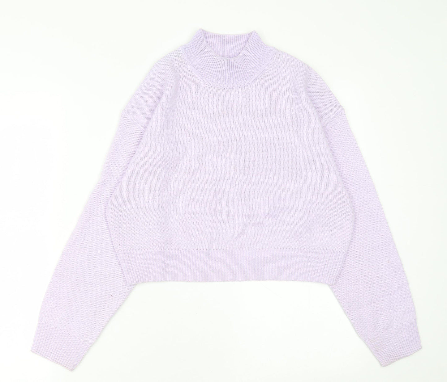 H&M Womens Purple Crew Neck  Acrylic Pullover Jumper Size 2XS