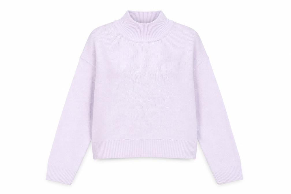 H&M Womens Purple Crew Neck  Acrylic Pullover Jumper Size 2XS
