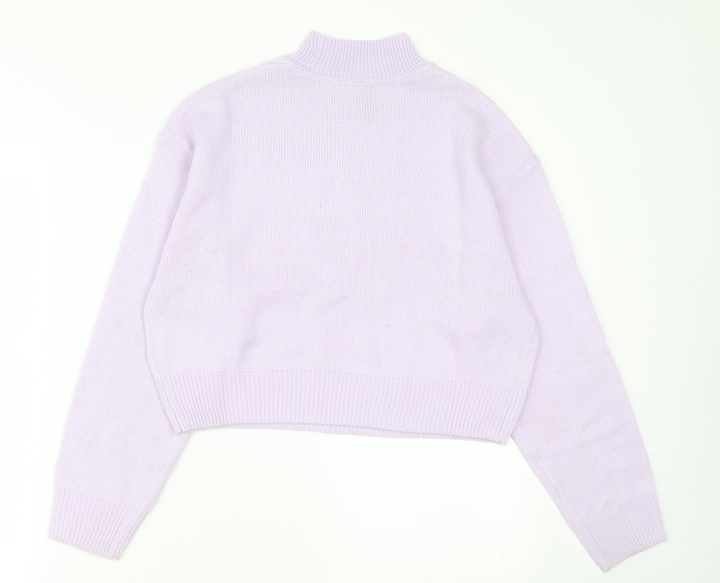 H&M Womens Purple Crew Neck  Acrylic Pullover Jumper Size 2XS