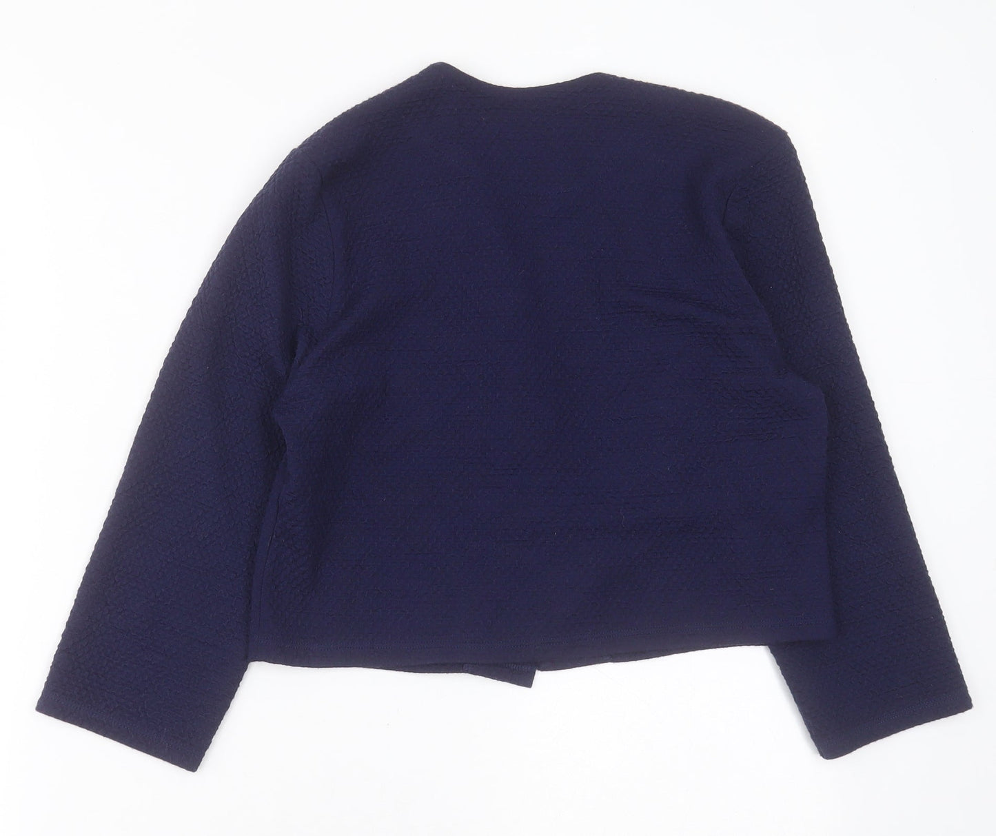 TU Womens Blue V-Neck  Acrylic Cardigan Jumper Size 10