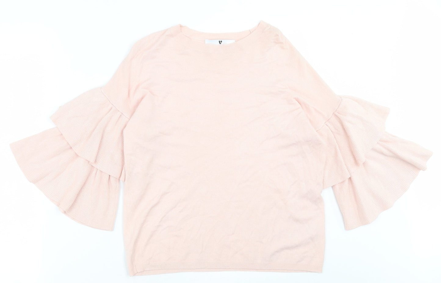 Very Womens Pink Crew Neck  Viscose Pullover Jumper Size 12