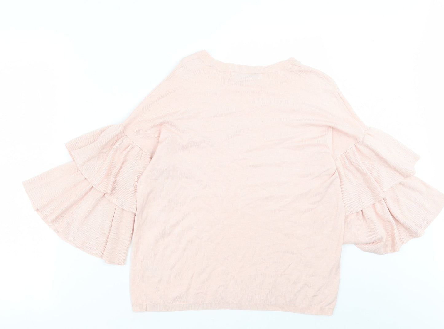 Very Womens Pink Crew Neck  Viscose Pullover Jumper Size 12