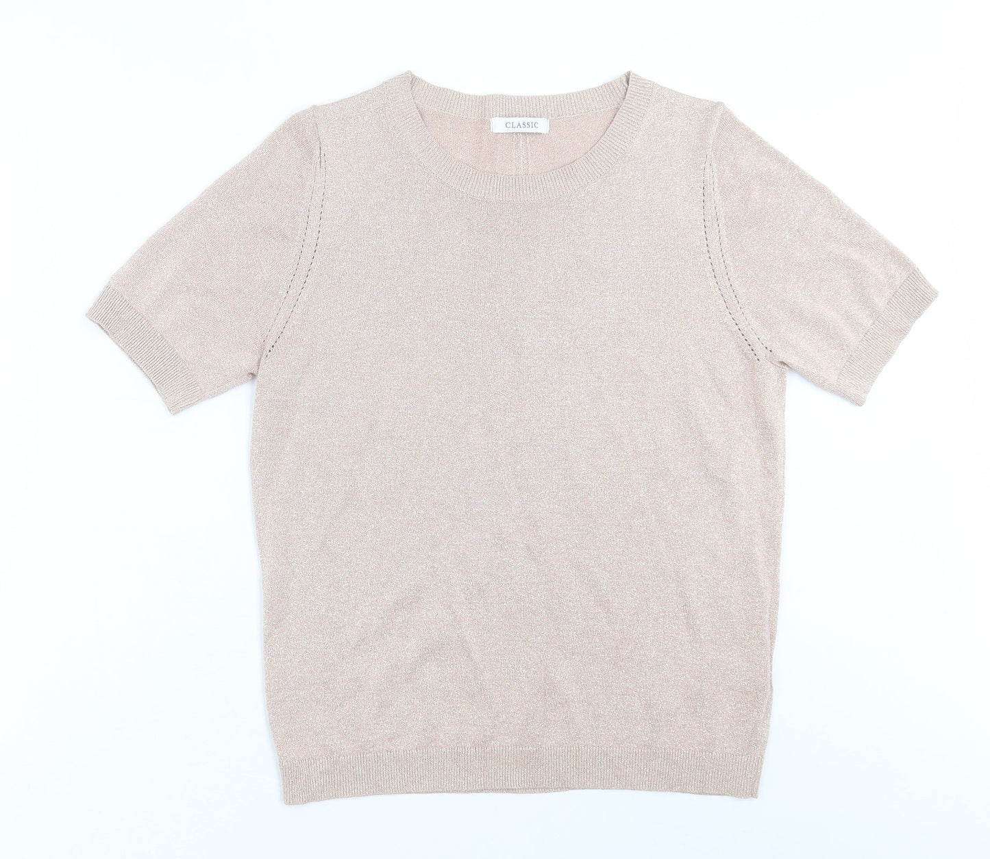Classic Womens Pink  Modal Basic T-Shirt Size 14 Crew Neck