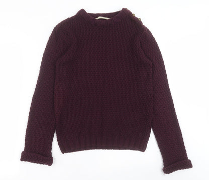 Next Womens Purple Crew Neck  Cotton Pullover Jumper Size 10