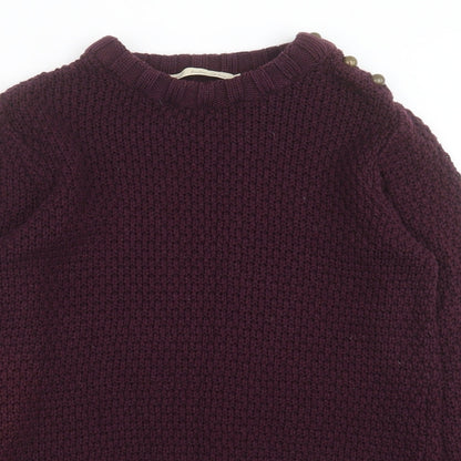 Next Womens Purple Crew Neck  Cotton Pullover Jumper Size 10