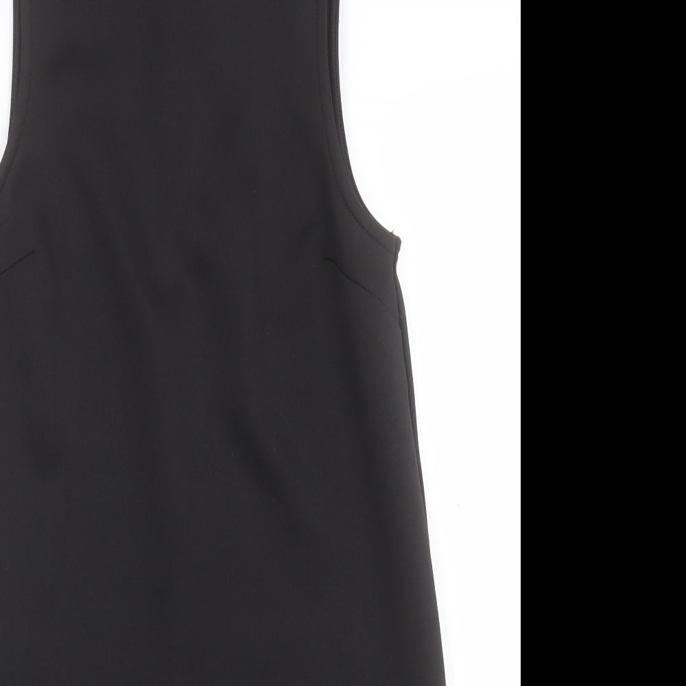 Topshop Womens Black  Polyester A-Line  Size 6  High Neck Zip