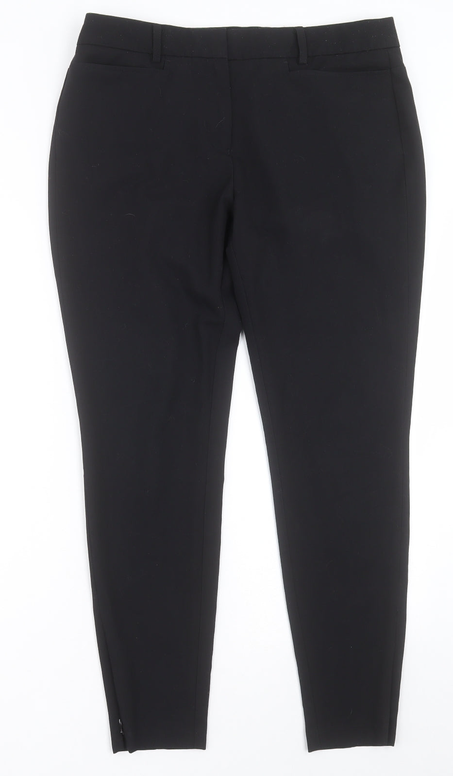 NEXT Womens Black  Polyester Trousers  Size 10 L29 in Regular Hook & Eye