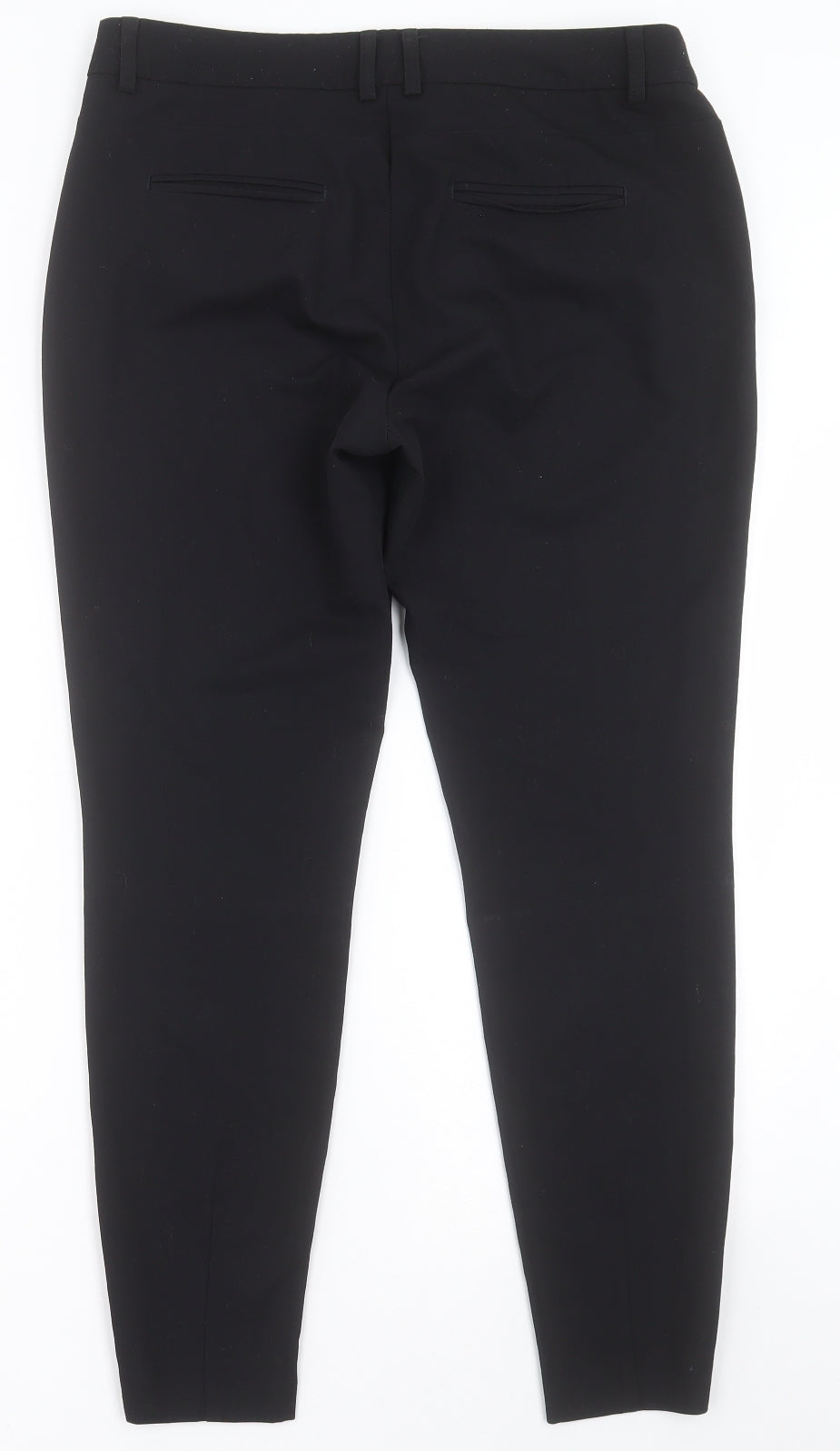 NEXT Womens Black  Polyester Trousers  Size 10 L29 in Regular Hook & Eye