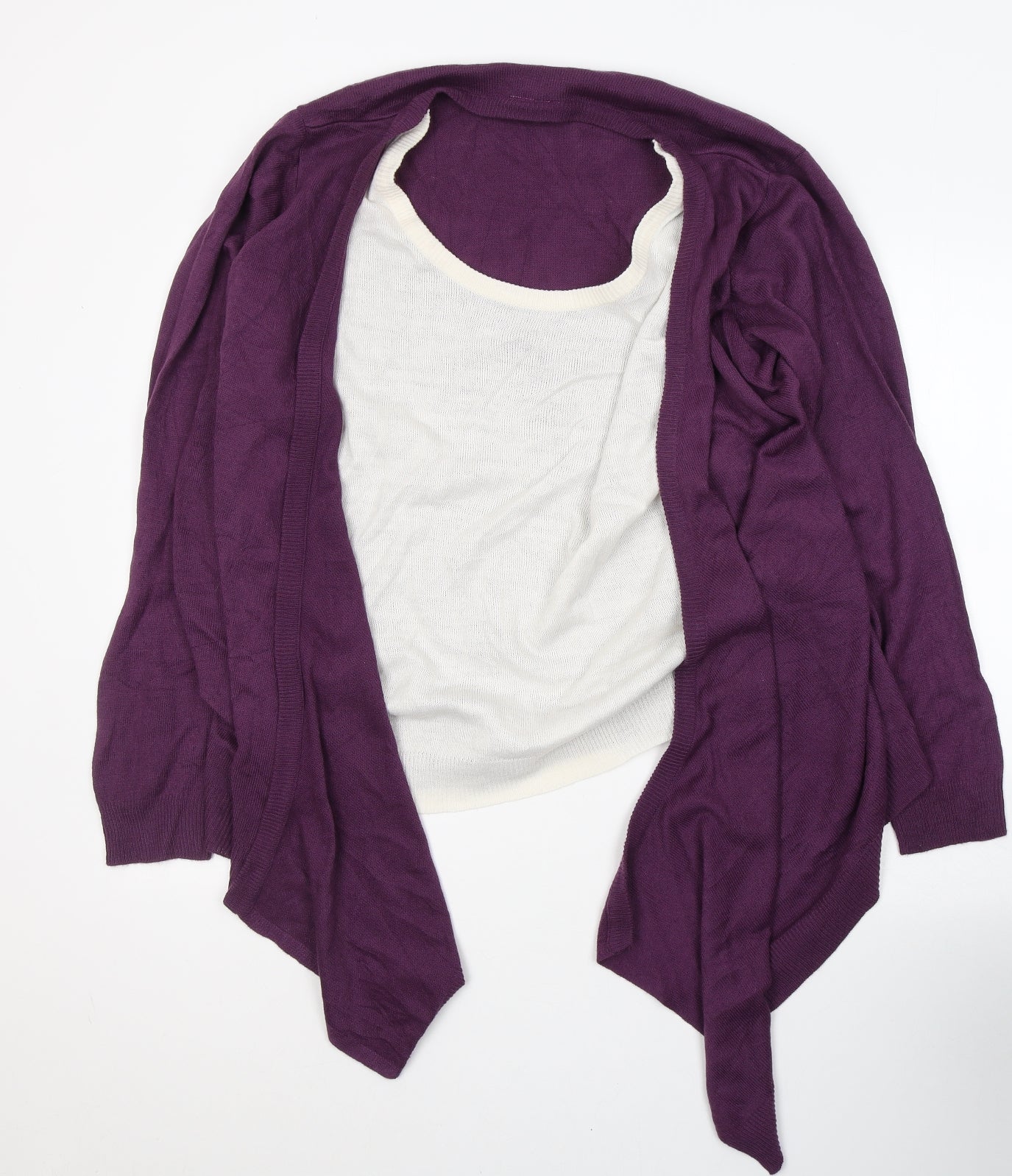 Wardrobe Womens Purple Round Neck  Acrylic Pullover Jumper Size 16