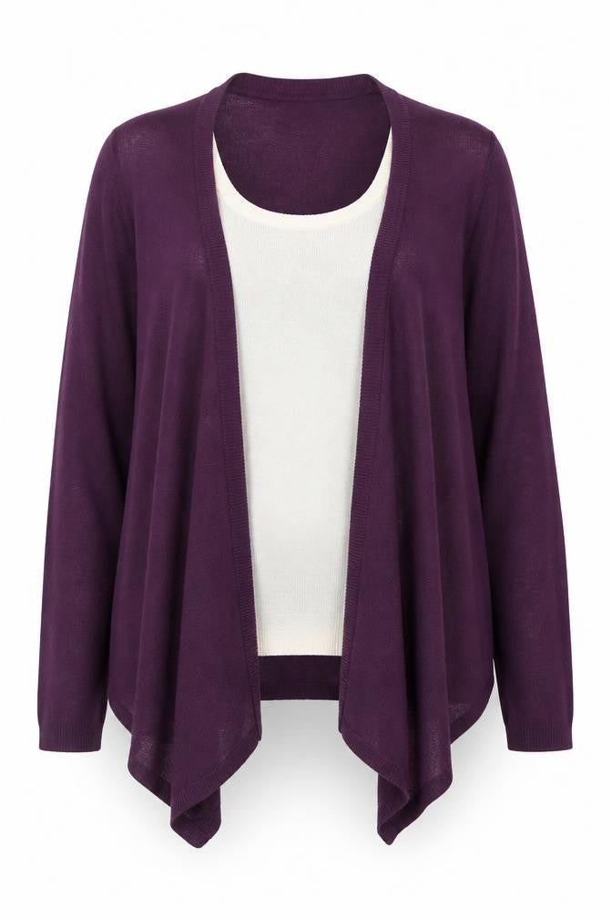 Wardrobe Womens Purple Round Neck  Acrylic Pullover Jumper Size 16