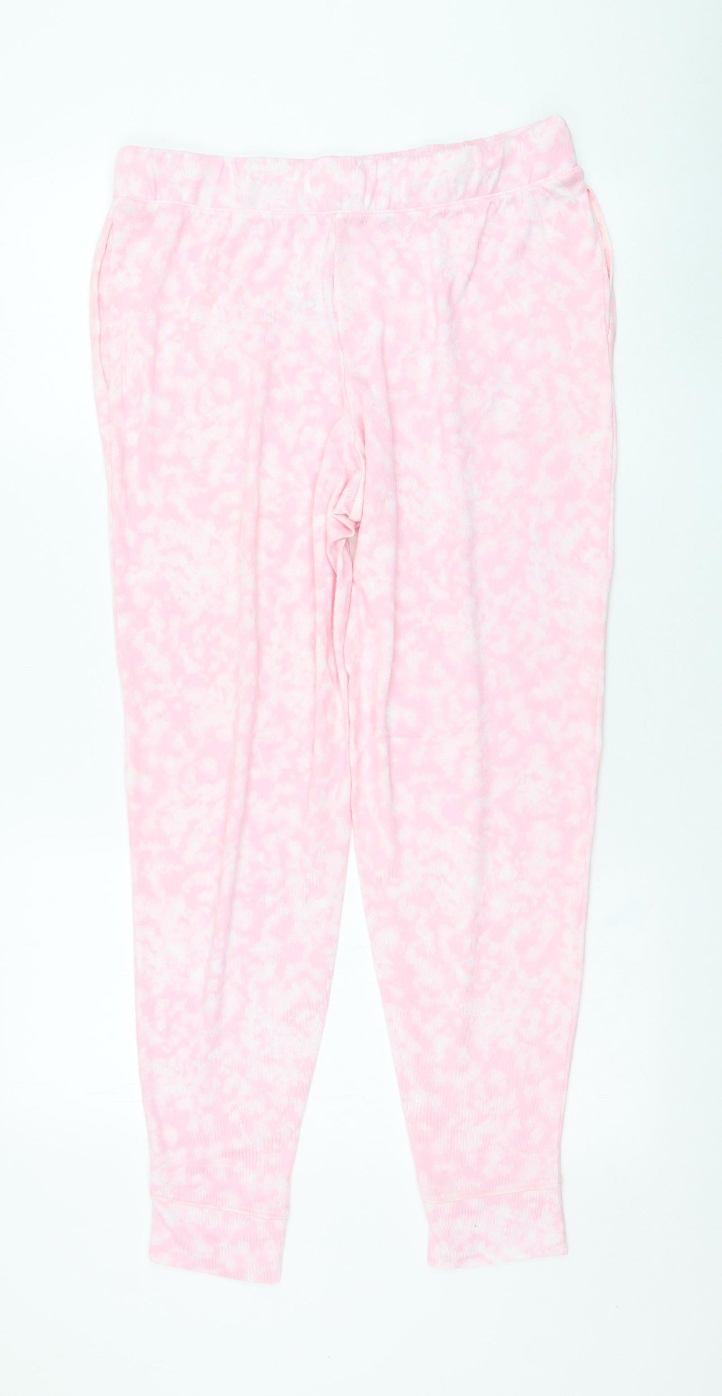 Preworn Womens Pink  Polyester Jogger Trousers Size L L28 in Regular