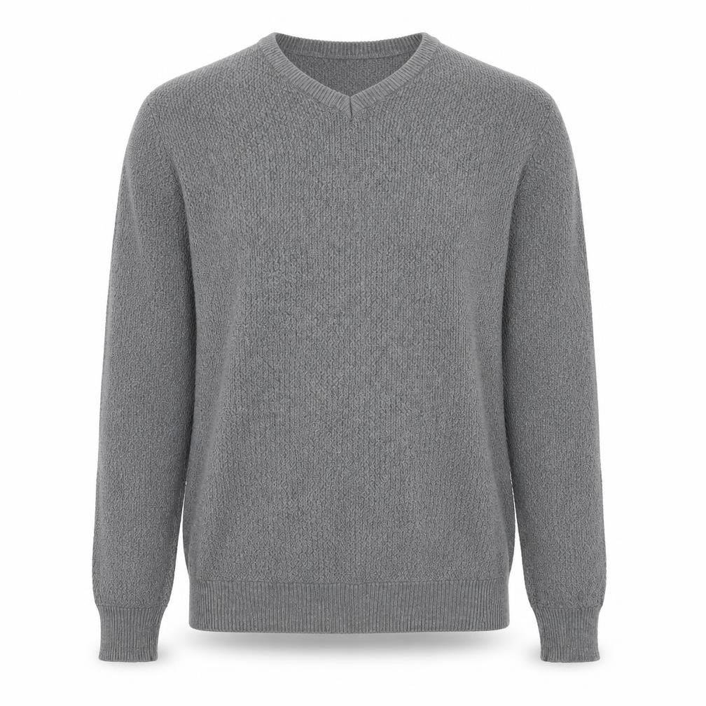 Debenhams Mens Grey V-Neck  Cotton Pullover Jumper Size S