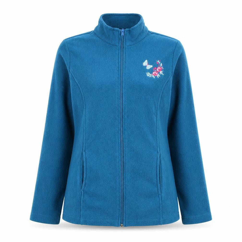 Alison Vallee Womens Blue  Polyester Pullover Sweatshirt Size S  Zip - Fleece