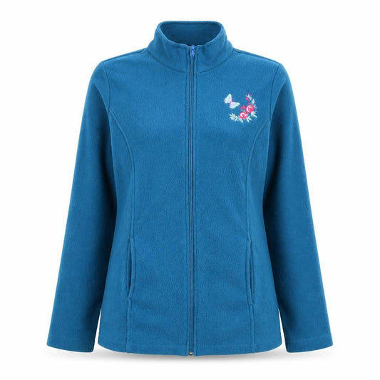 Alison Vallee Womens Blue  Polyester Pullover Sweatshirt Size S  Zip - Fleece