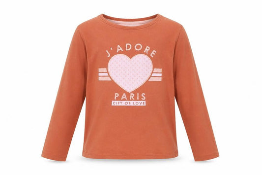 Primark Girls Orange  Cotton Basic T-Shirt Size 7-8 Years Off the Shoulder Pullover - J'adore