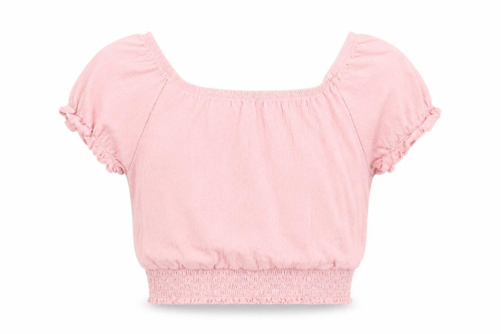 George Girls Pink  Cotton Basic Blouse Size 7-8 Years Round Neck Pullover