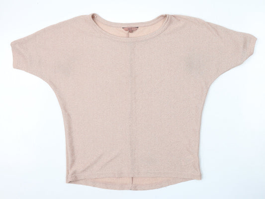 NEXT Womens Pink Round Neck  Viscose Pullover Jumper Size 8