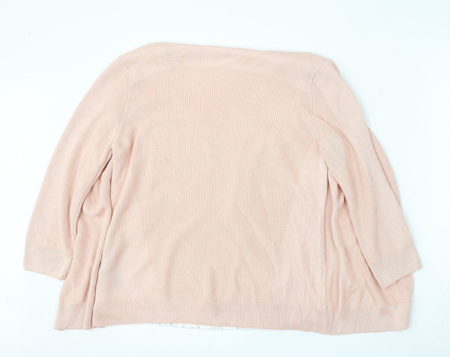 Marks and Spencer Womens Pink Round Neck  Acrylic Cardigan Jumper Size 12