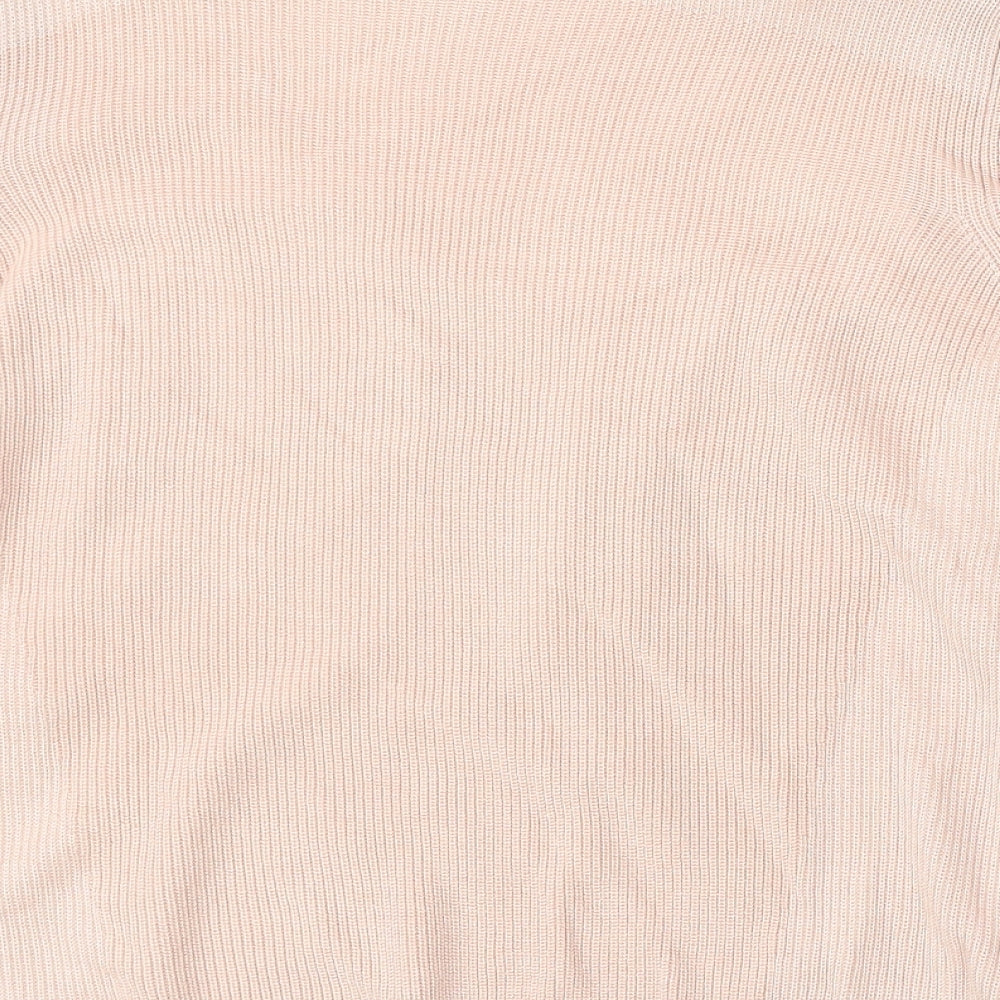 Marks and Spencer Womens Pink Round Neck  Acrylic Cardigan Jumper Size 12