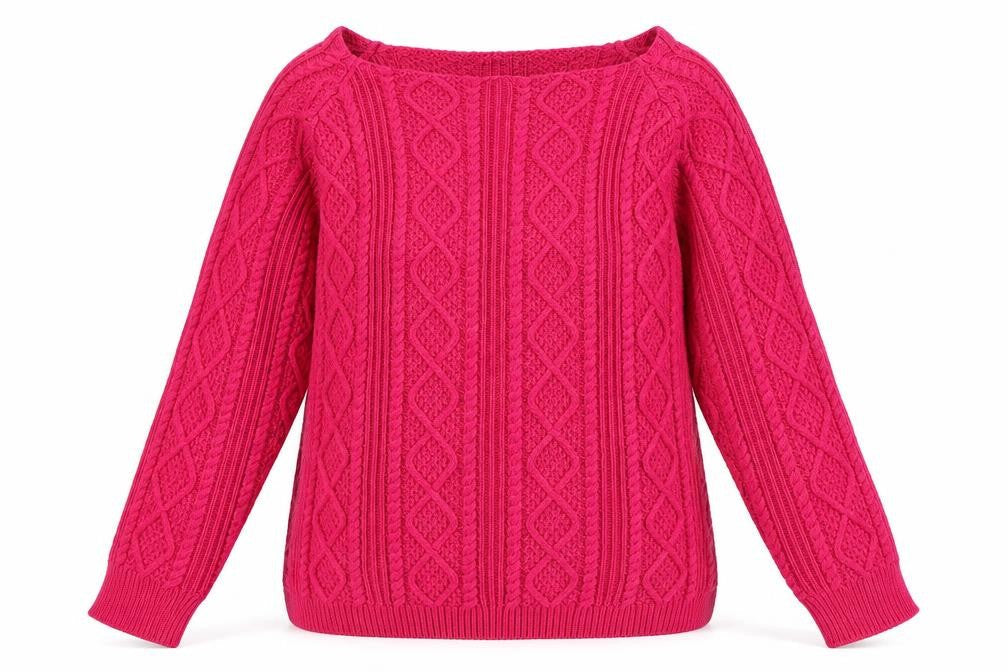 Tru Collection Womens Pink Boat Neck  Cotton Pullover Jumper Size M