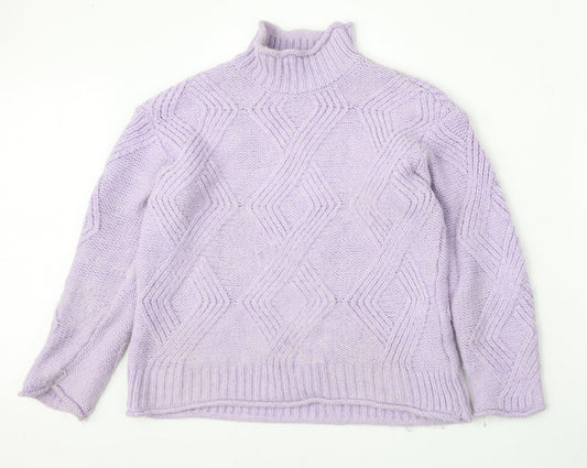 Marks and Spencer Womens Purple Round Neck  Acrylic Pullover Jumper Size XS