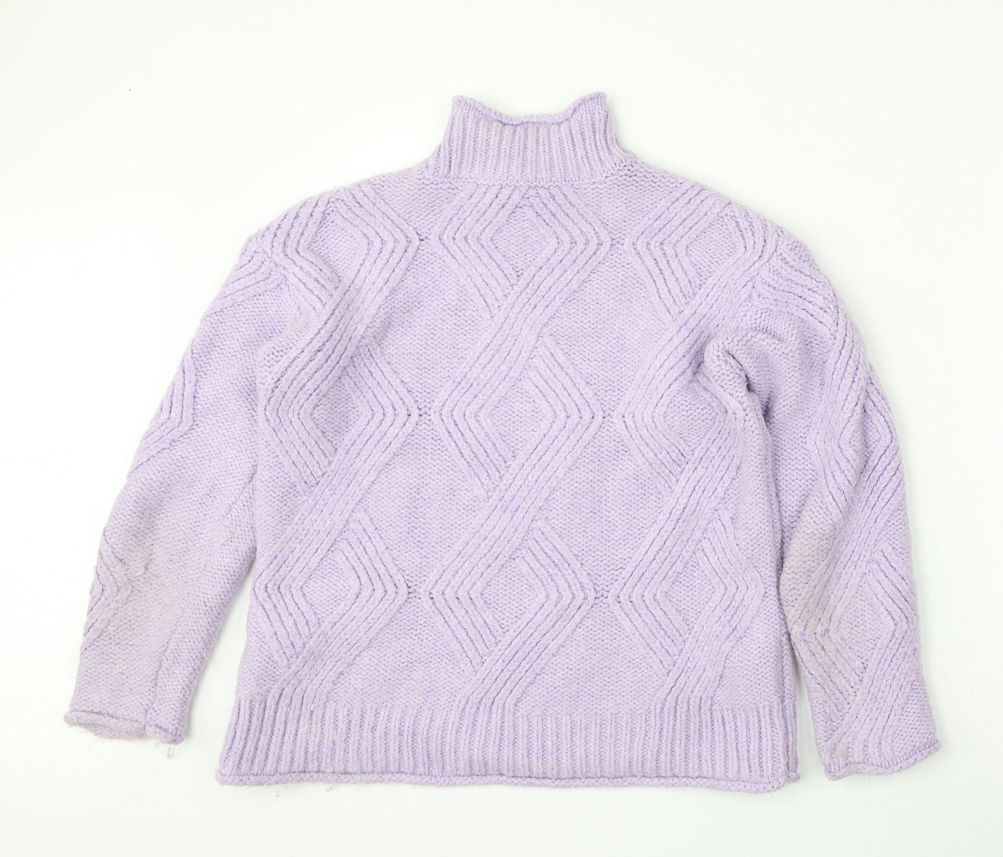 Marks and Spencer Womens Purple Round Neck  Acrylic Pullover Jumper Size XS