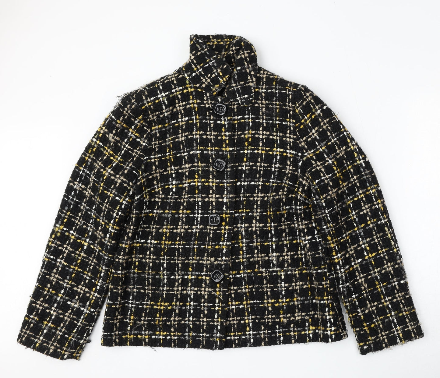 Isle Essentials Womens Multicoloured Geometric  Jacket  Size 14  Button