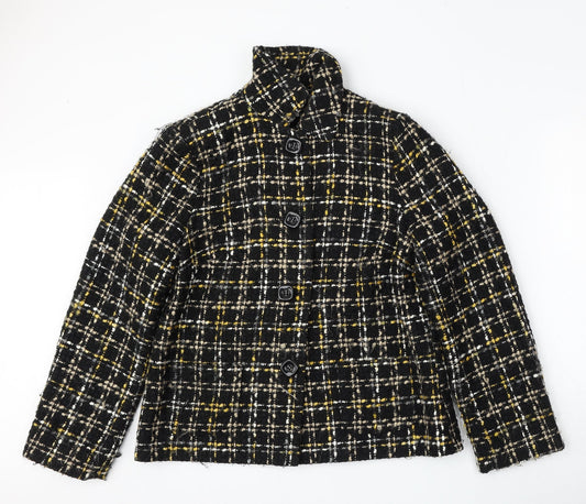 Isle Essentials Womens Multicoloured Geometric  Jacket  Size 14  Button