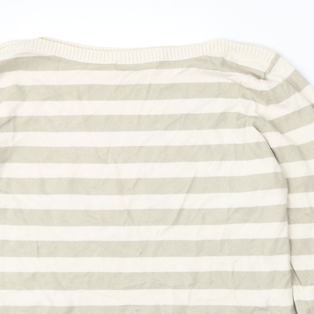 Marks and Spencer Womens Multicoloured Round Neck Striped Viscose Pullover Jumper Size 18