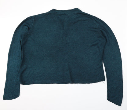 Bonmarché Womens Blue V-Neck Polyester Pullover Jumper Size 14