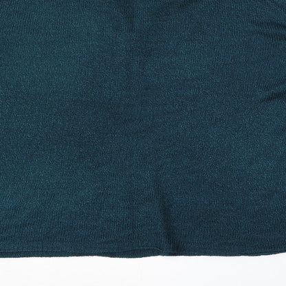 Bonmarché Womens Blue V-Neck Polyester Pullover Jumper Size 14