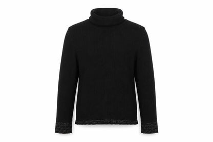 Adams Girls Black Roll Neck  Cotton Pullover Jumper Size 10 Years  Pullover
