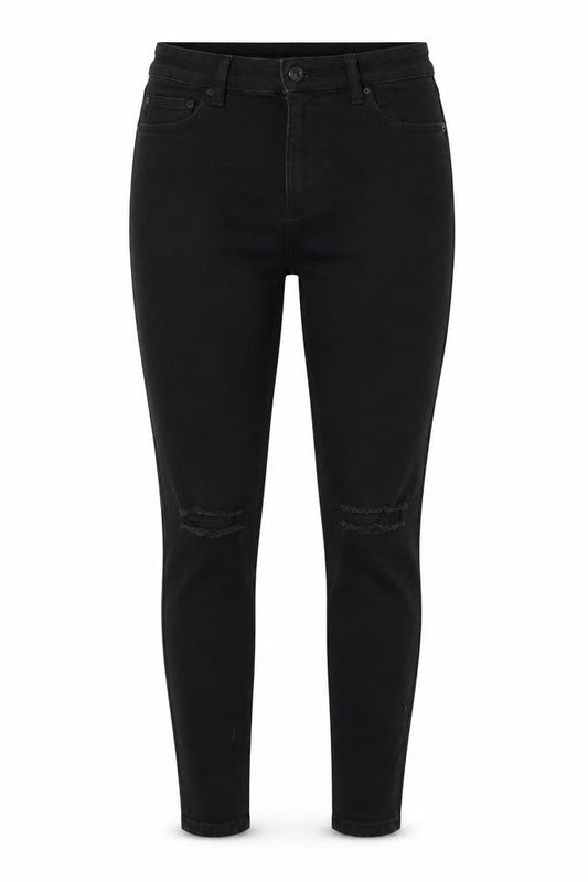 Denim Co. Womens Black  Cotton Skinny Jeans Size 12 L28 in Regular Button