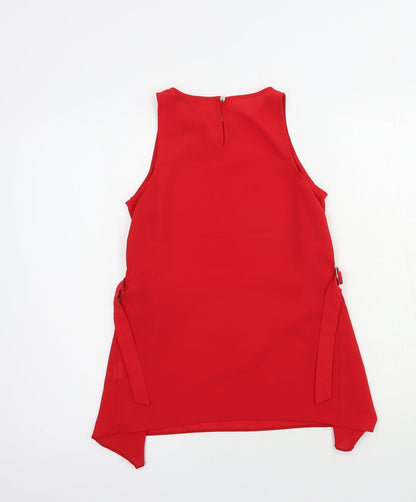 Atmosphere Womens Red  Polyester Basic Blouse Size 6 Round Neck